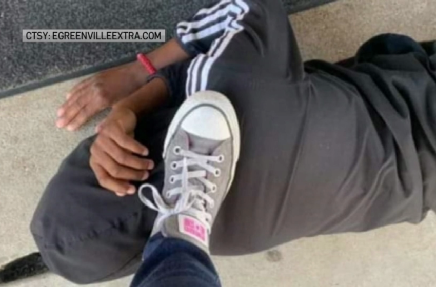  Teacher Under Fire For Viral Photo Of Her Foot On Black Student’s Neck, Parent Says It Was A Joke
