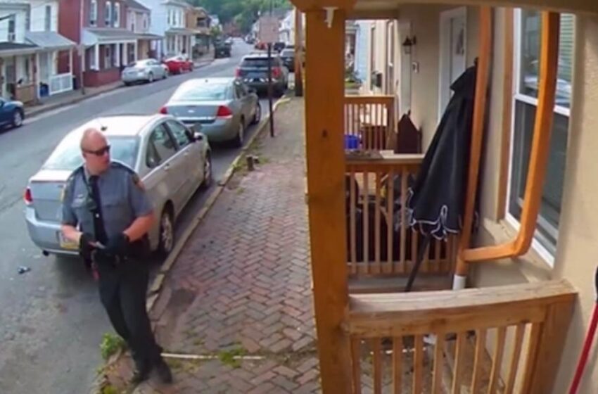  State Trooper Caught On Video Covering Security Camera Before Knocking On TikToker’s Front Door