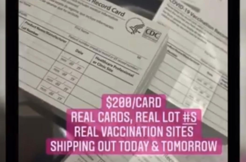  Instagram Influencer Facing Charges After Selling 250 Fake Vaccination Cards