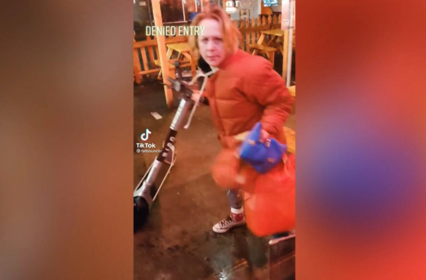 Woman Tosses Scooter At Bar Door After Being Turned Away For Not Having A Mask Or ID
