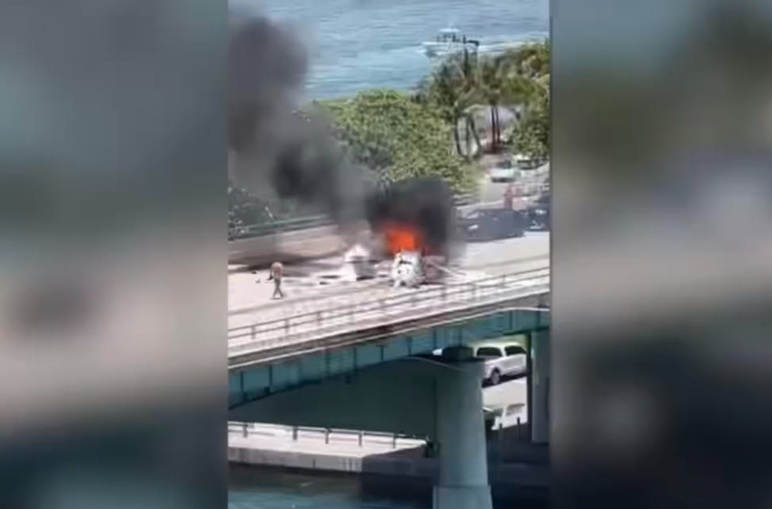  Two People In Critical Condition After Plane Crashes and Catches Fire On Highway