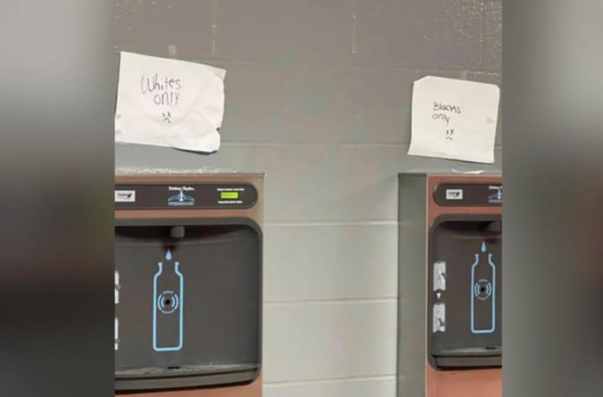  Viral Photo Shows ‘Blacks Only’ and ‘Whites Only’ Signs Hung Above Water Fountains At A High School
