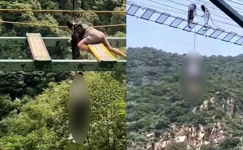  Man Fell To His Death And 10-Year-Old Boy Slipped From His Safety Harness While Crossing China’s Popular Suspension Bridge Obstacle Course