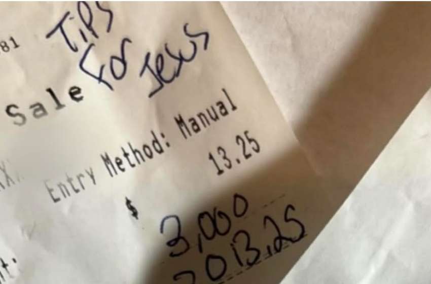Waitress Shocked After Receiving Three Thousand Dollar Tip On A ThirteenDollar Bill